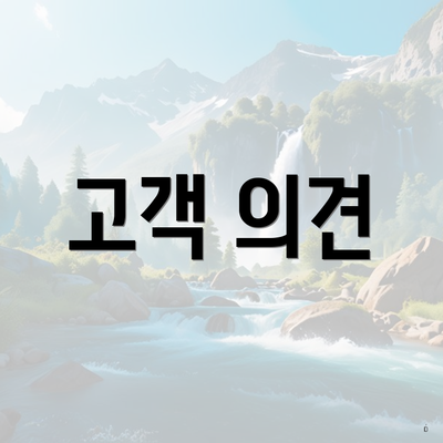 고객 의견
