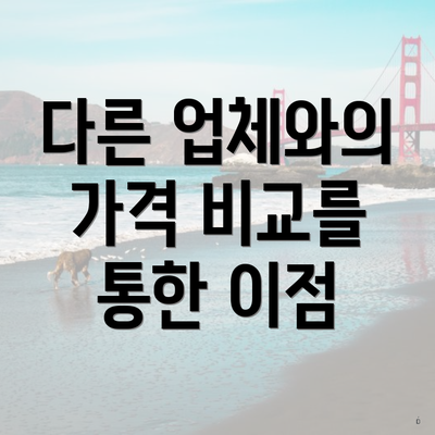 다른 업체와의 가격 비교를 통한 이점