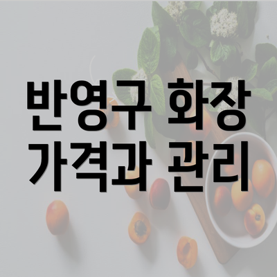 반영구 화장 가격과 관리
