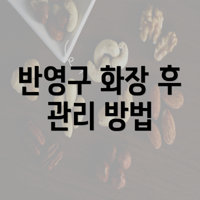 반영구 화장 후 관리 방법