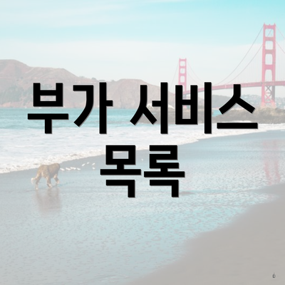 부가 서비스 목록