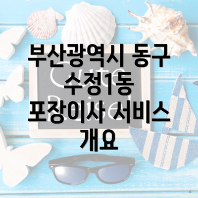 부산광역시 동구 수정1동 포장이사 서비스 개요