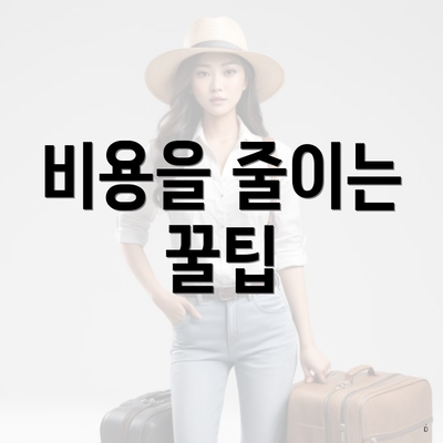 비용을 줄이는 꿀팁