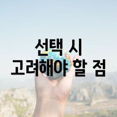 선택 시 고려해야 할 점