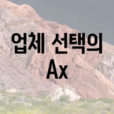 업체 선택의 Ax