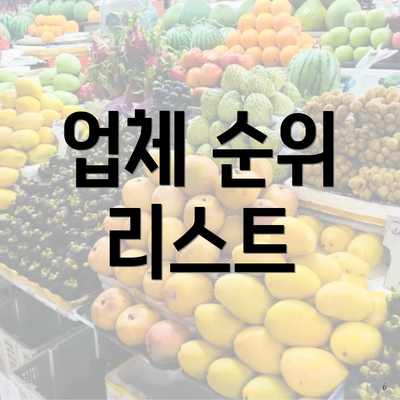 업체 순위 리스트