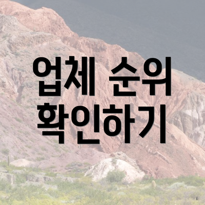 업체 순위 확인하기