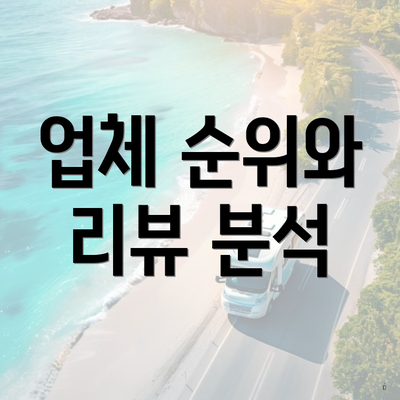 업체 순위와 리뷰 분석