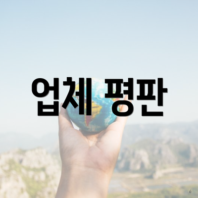 업체 평판