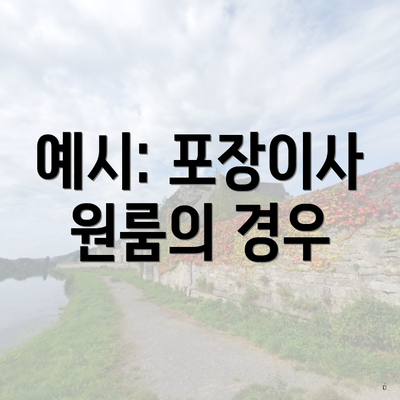 예시: 포장이사 원룸의 경우
