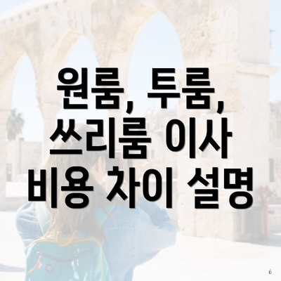 원룸, 투룸, 쓰리룸 이사 비용 차이 설명