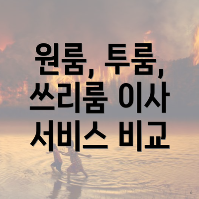 원룸, 투룸, 쓰리룸 이사 서비스 비교