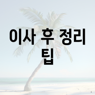 이사 후 정리 팁