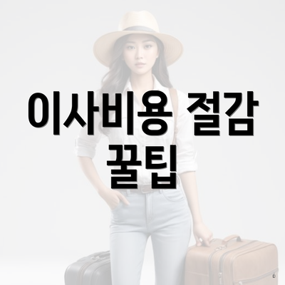 이사비용 절감 꿀팁