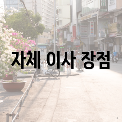 자체 이사 장점