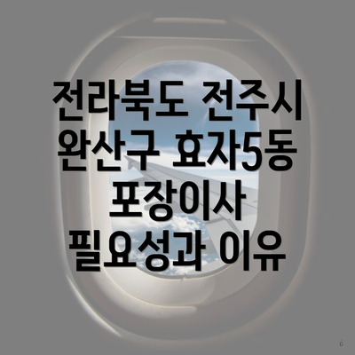 전라북도 전주시 완산구 효자5동 포장이사 필요성과 이유