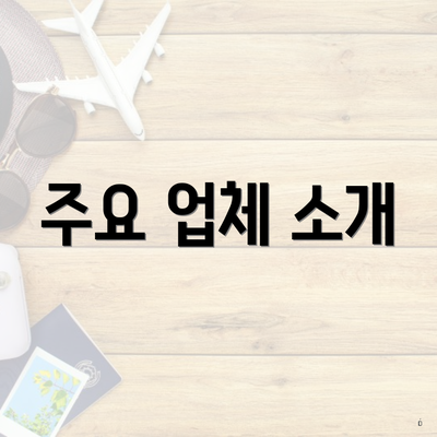 주요 업체 소개
