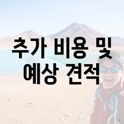 추가 비용 및 예상 견적