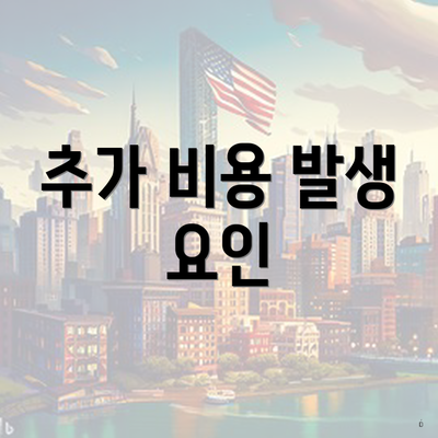 추가 비용 발생 요인