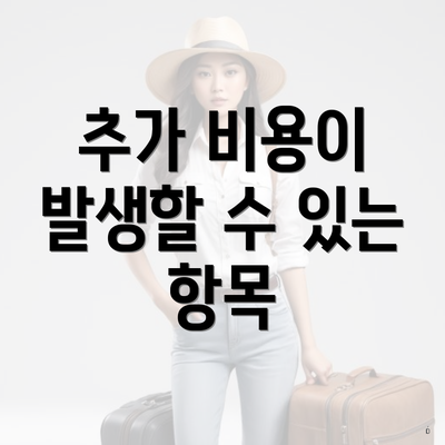 추가 비용이 발생할 수 있는 항목