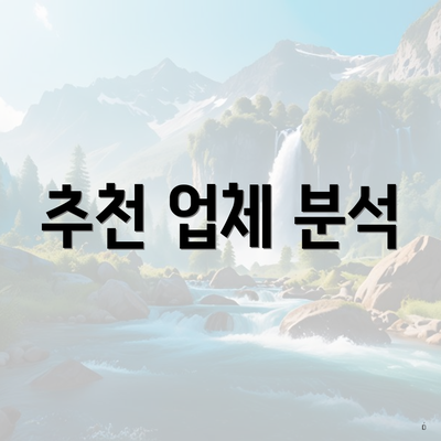 추천 업체 분석