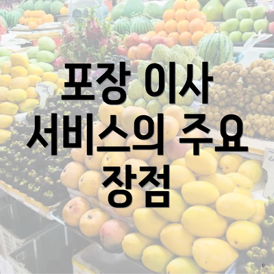 포장 이사 서비스의 주요 장점