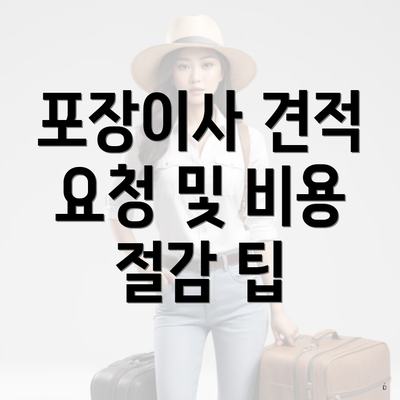 포장이사 견적 요청 및 비용 절감 팁