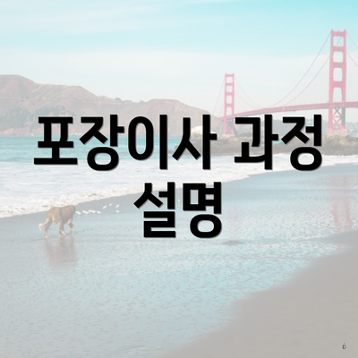 포장이사 과정 설명