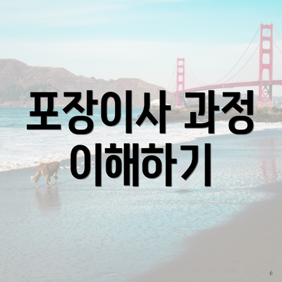 포장이사 과정 이해하기