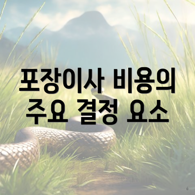포장이사 비용의 주요 결정 요소