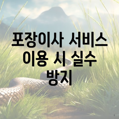포장이사 서비스 이용 시 실수 방지