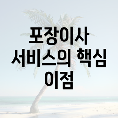 포장이사 서비스의 핵심 이점