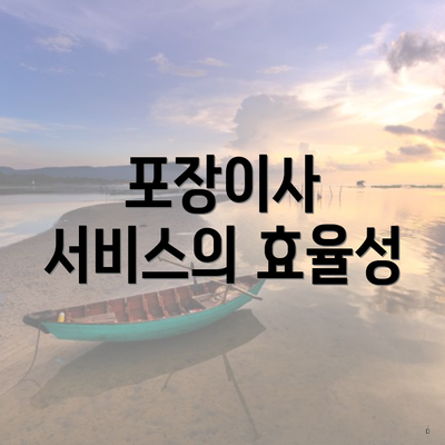 포장이사 서비스의 효율성