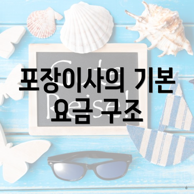 포장이사의 기본 요금 구조