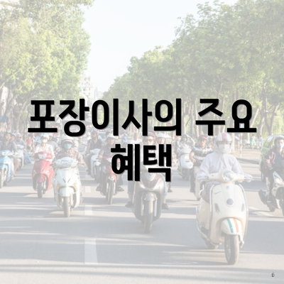 포장이사의 주요 혜택