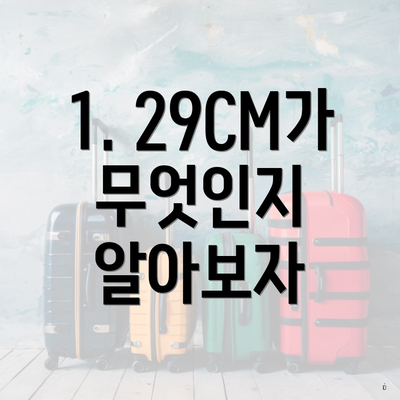 1. 29CM가 무엇인지 알아보자