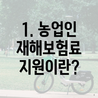 1. 농업인 재해보험료 지원이란?