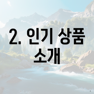 2. 인기 상품 소개