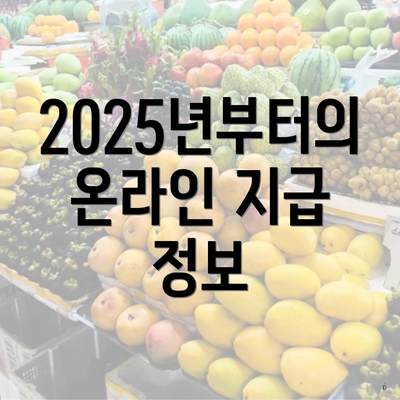 2025년부터의 온라인 지급 정보