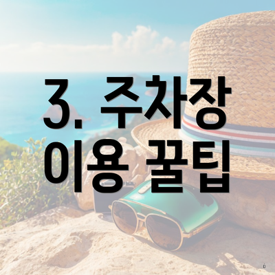 3. 주차장 이용 꿀팁