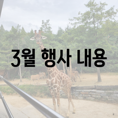 3월 행사 내용