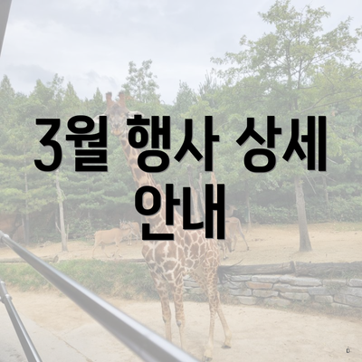 3월 행사 상세 안내