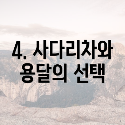 4. 사다리차와 용달의 선택