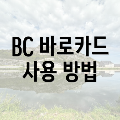 BC 바로카드 사용 방법