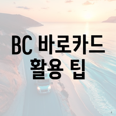 BC 바로카드 활용 팁