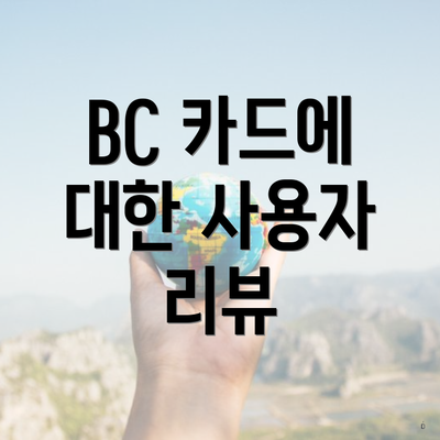 BC 카드에 대한 사용자 리뷰