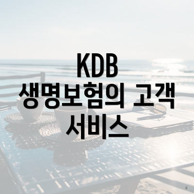 KDB 생명보험의 고객 서비스