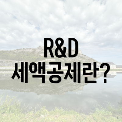 R&D 세액공제란?