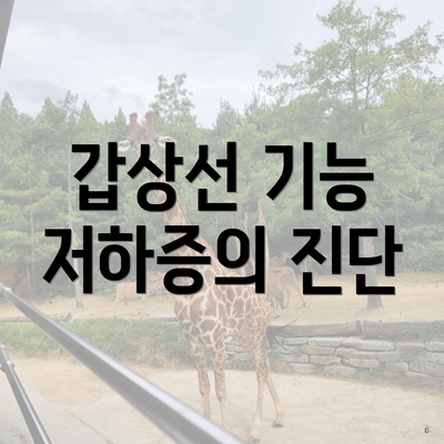 갑상선 기능 저하증의 진단