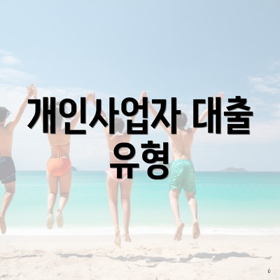 개인사업자 대출 유형